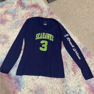 4/$10 Fanatics NFL Seahawks Russell Wilson Spellout 100% Cotton Long Sleeve